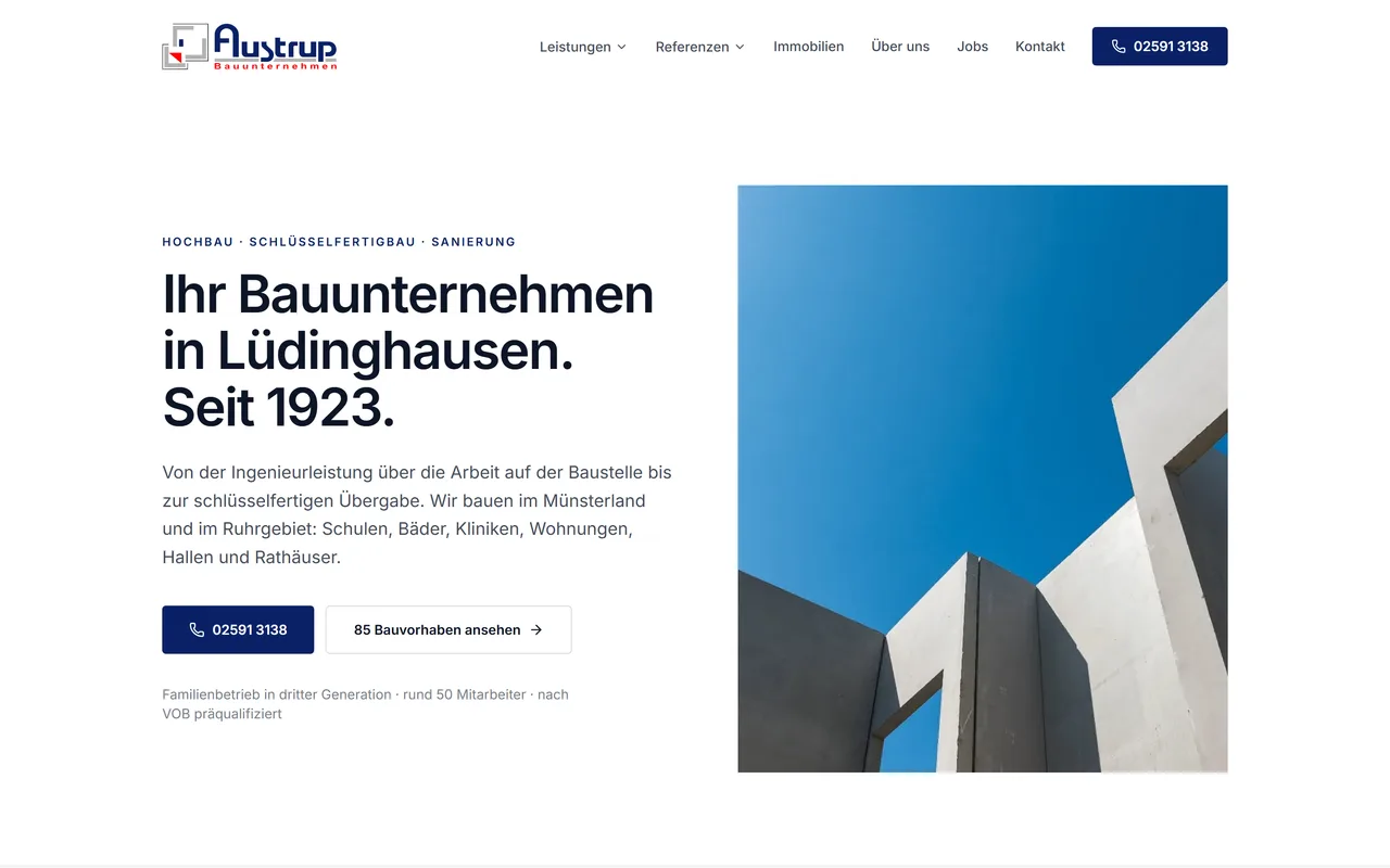 Website-Vorschau: Bauunternehmen für öffentliche Auftraggeber