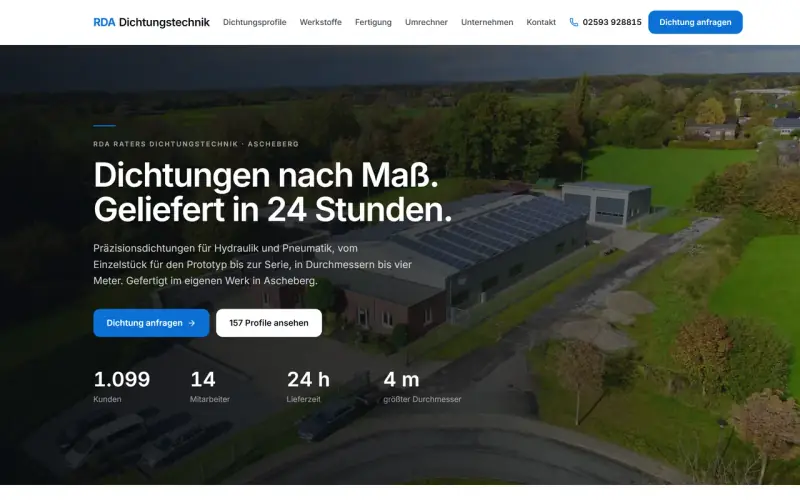 Website-Entwurf für Dichtungstechnik