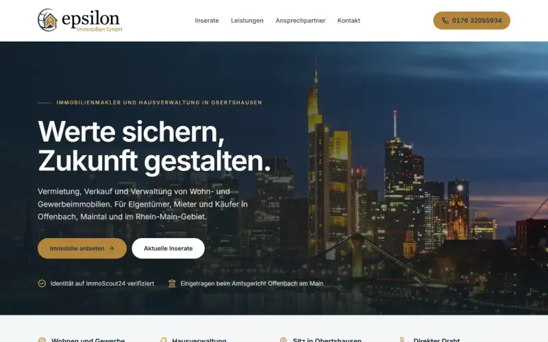 Website-Entwurf: Immobilienmakler mit Hausverwaltung