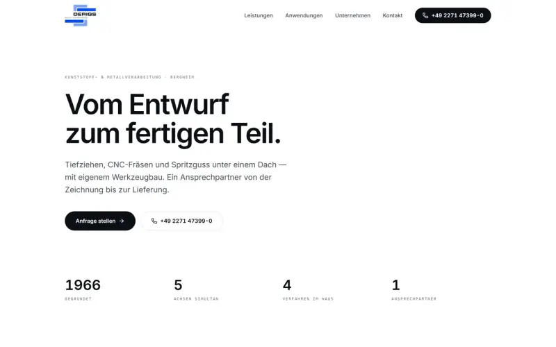 Website-Entwurf für Kunststofftechnik