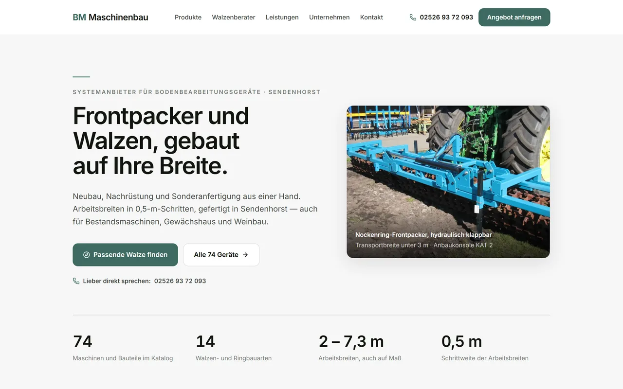 Website-Vorschau: Bodenbearbeitungsgeräte nach Maß