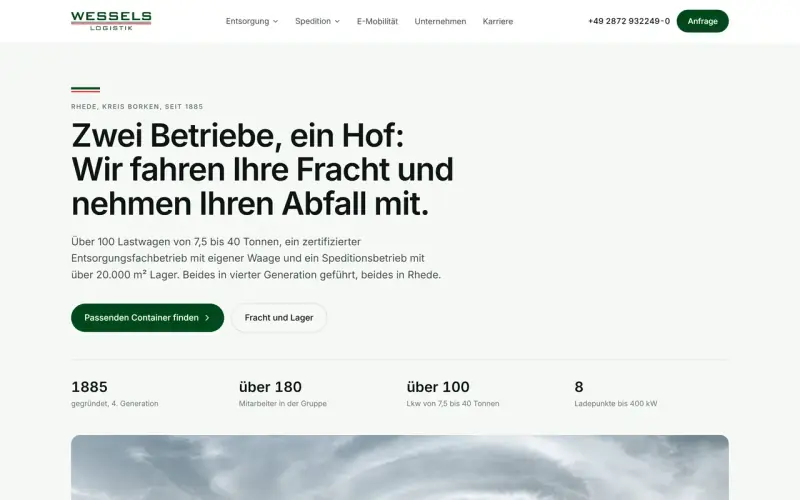 Website-Entwurf für Logistik