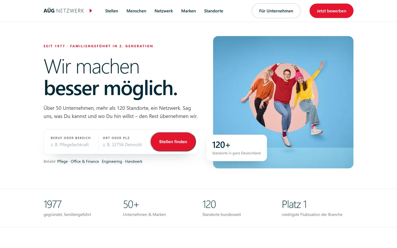 Website-Vorschau: Personaldienstleister mit bundesweitem Netz