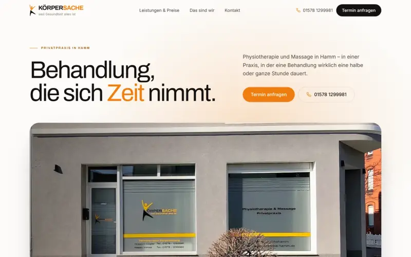 Website-Entwurf für Physiotherapie