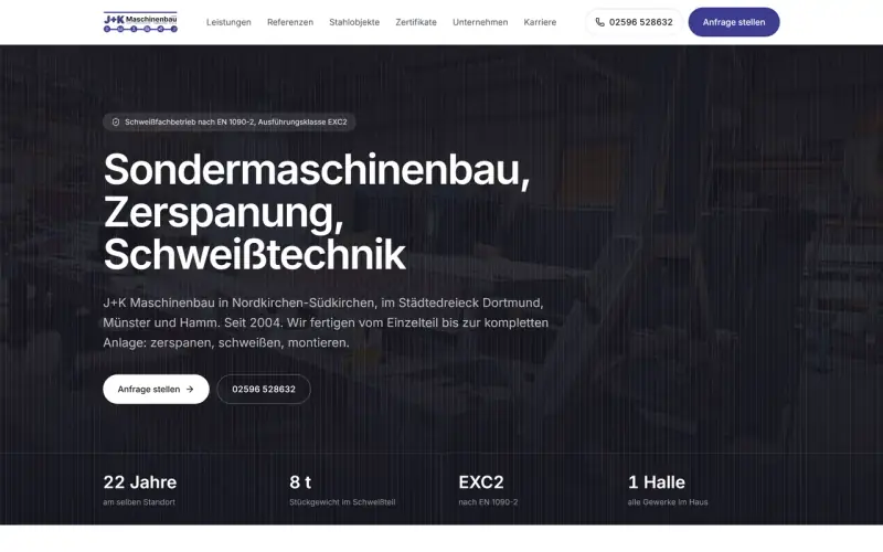 Website-Entwurf für Sondermaschinenbau