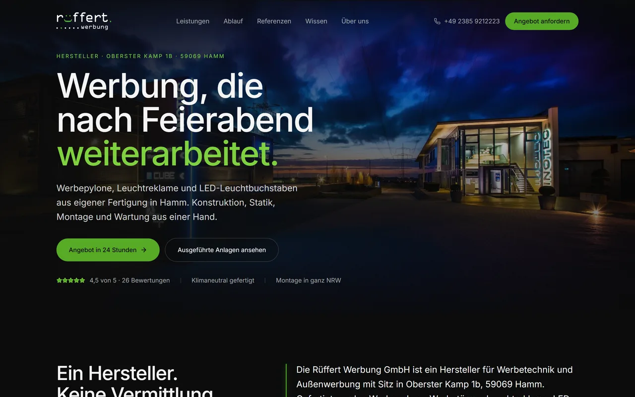 Website-Vorschau: Werbetechnik und Außenwerbung