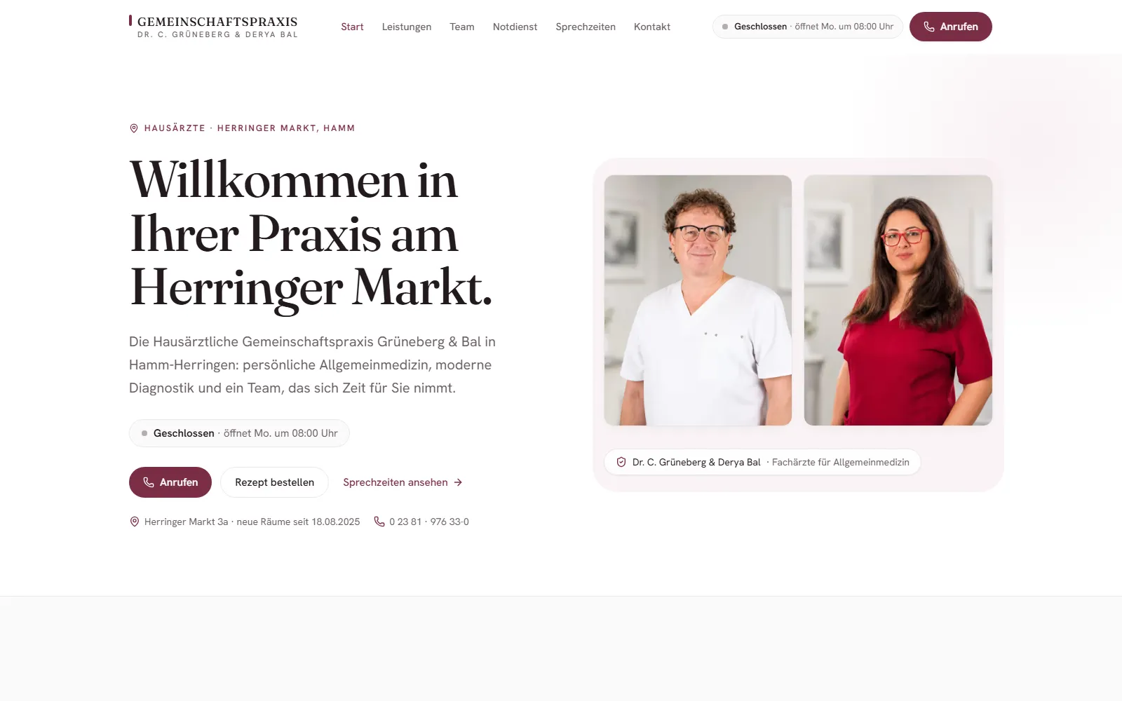 Website für Hausärztliche Praxis Herringen · Gesundheit & Praxis